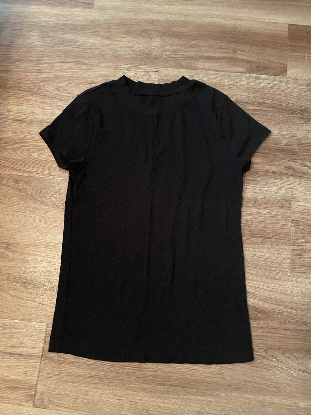 A new day Black Ribbed Short Sleeve Top Women’s M